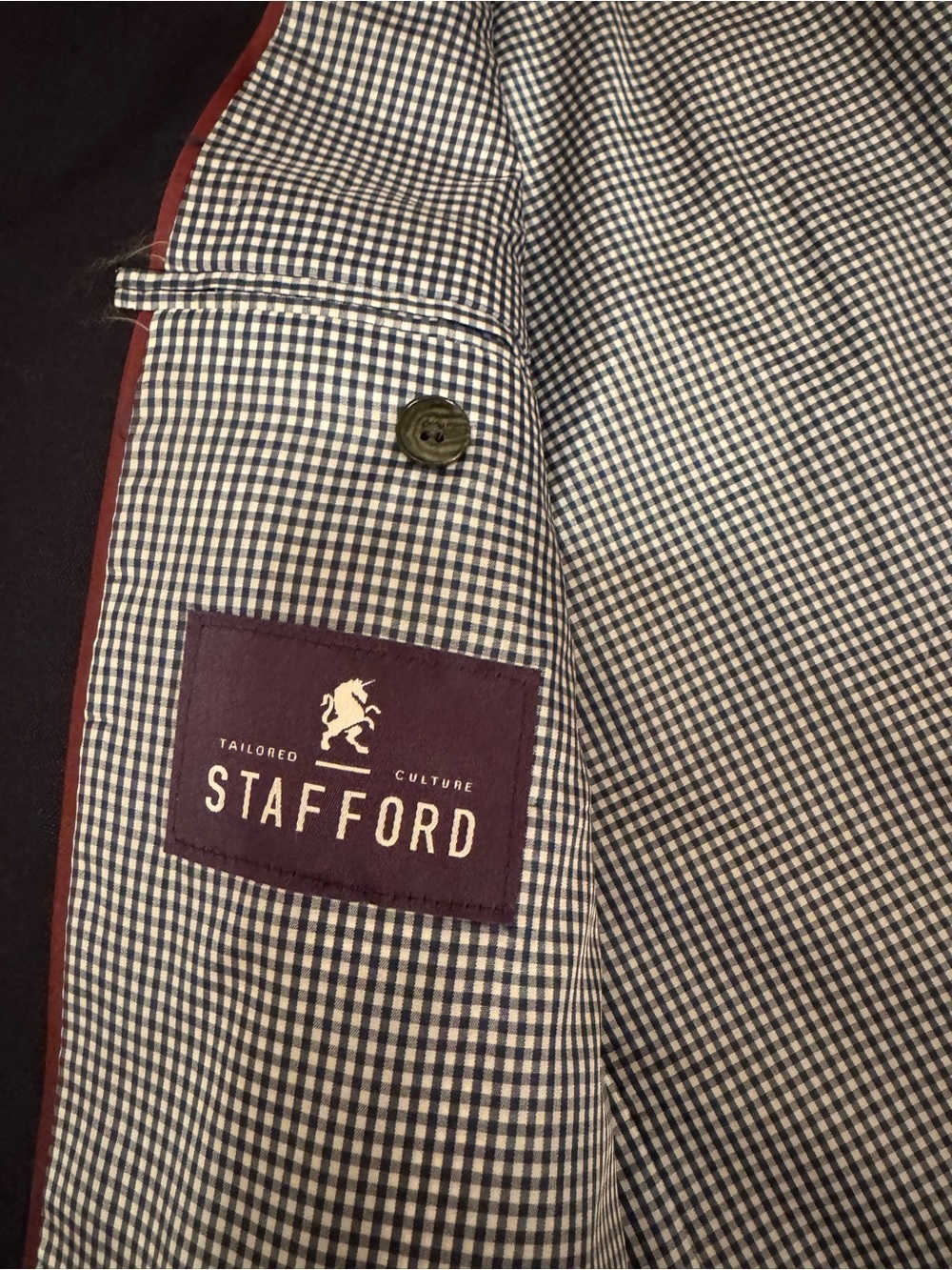 Stafford Navy Blazer with Gold Buttons - Picture 8 of 12